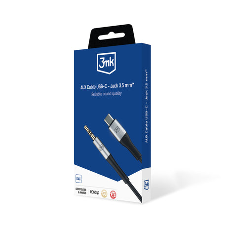 ADAPTER 3MK AUX CABLE USB-C - JACK 3,5 MM CZARNY