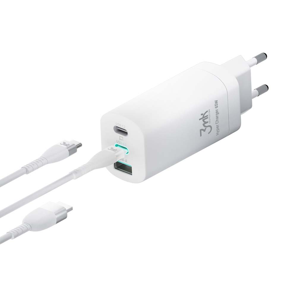 ŁADOWARKA SIECIOWA 3MK HYPER CHARGER 65W BIAŁA