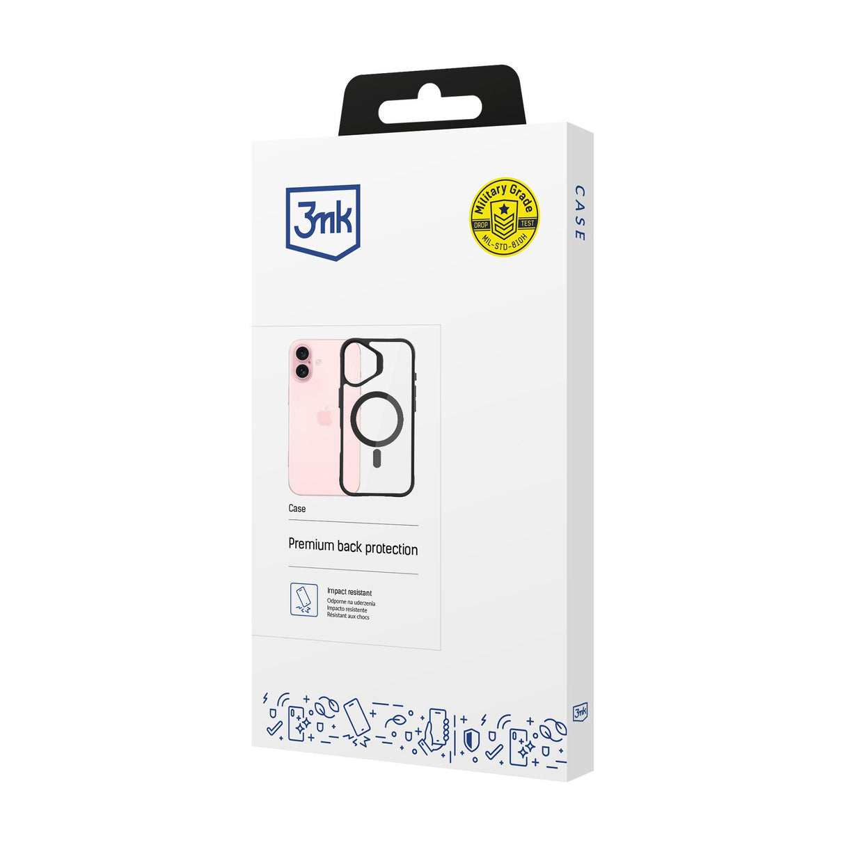 ETUI APPLE IPHONE 16 PLUS - 3MK SATIN ARMOR MAGCASE CZARNE
