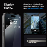 SZKŁO HARTOWANE SPIGEN GLAS.TR ”EZ FIT” FC 2-PACK IPHONE 15 PRO MAX BLACK CZARNA RAMKA