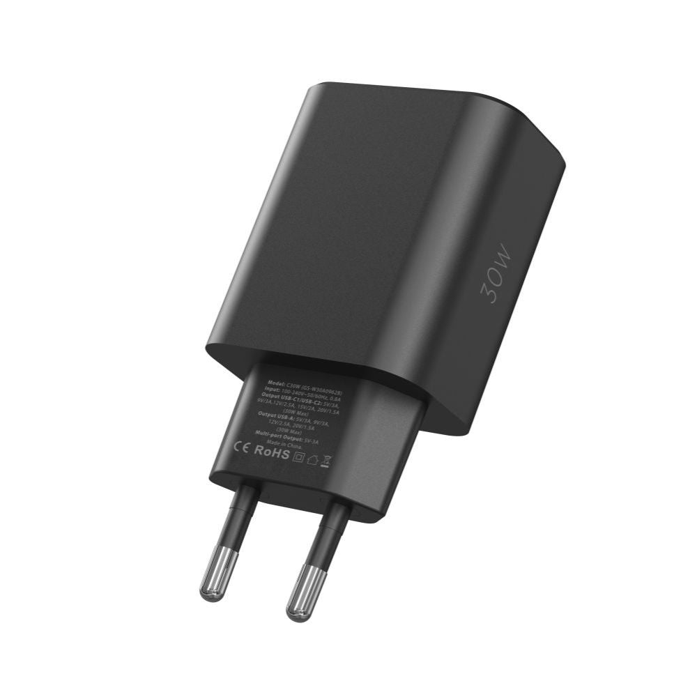 ŁADOWARKA SIECIOWA TECH-PROTECT NC30W 3-PORT NETWORK CHARGER PD30W/QC3.0 CZARNA
