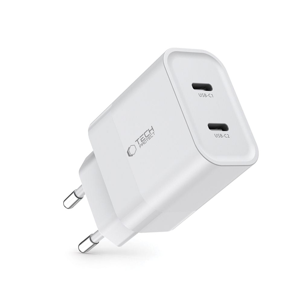 ŁADOWARKA SIECIOWA TECH-PROTECT C20W 2-PORT NETWORK CHARGER PD20W BIAŁA