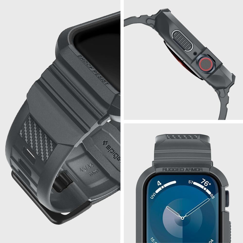 PASEK SPIGEN RUGGED ARMOR ”PRO” APPLE WATCH 4 / 5 / 6 / 7 / 8 / 9 / SE (44 / 45 MM) SZARY