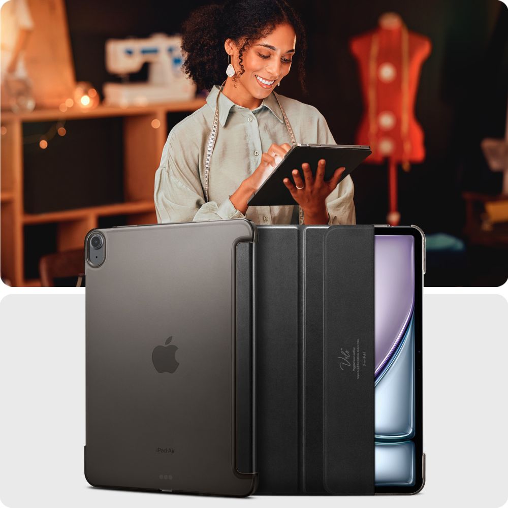 ETUI SPIGEN SMART FOLD IPAD AIR 13” 1 / 2 / 2024-2025 BLACK CZARNE