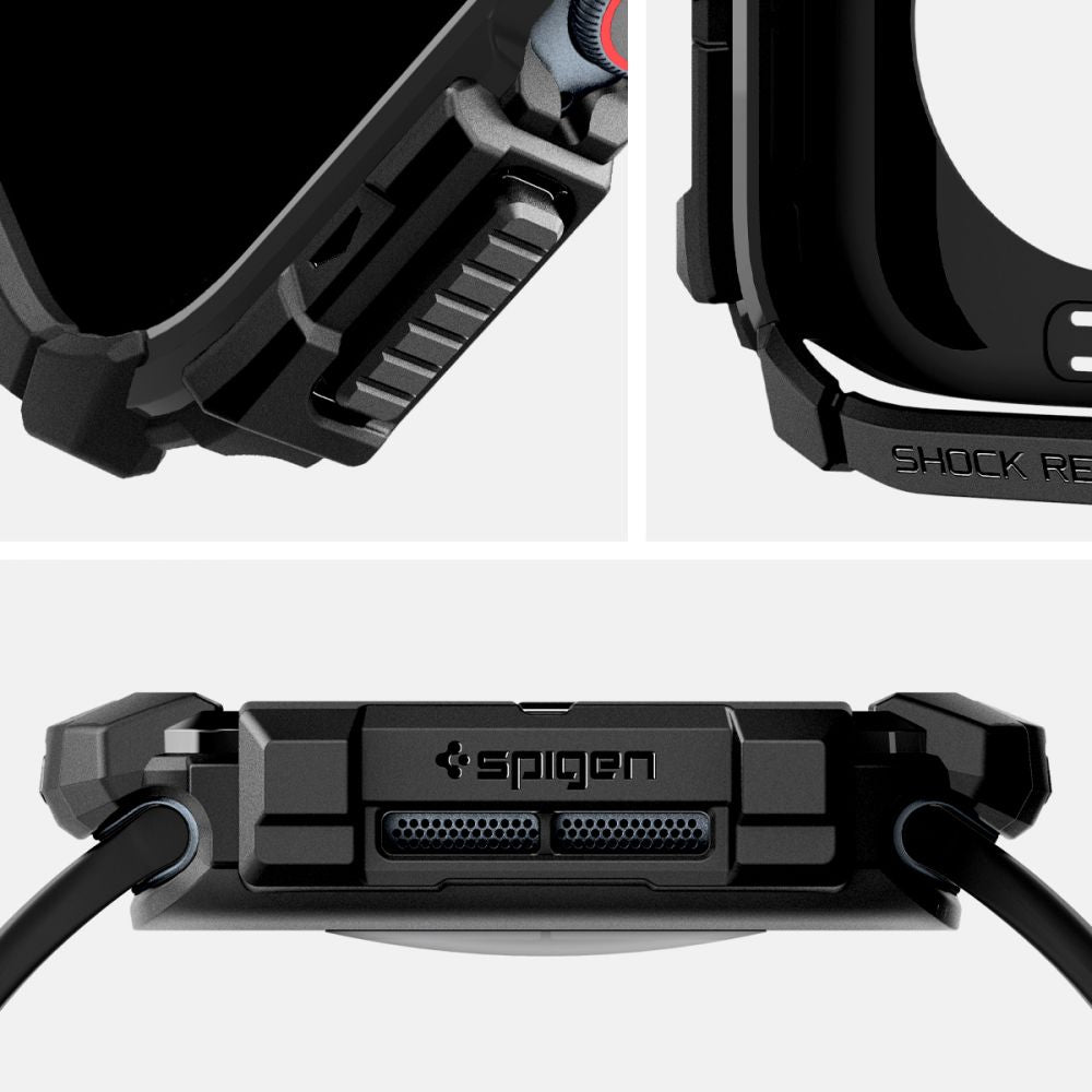 ETUI NAKŁADKA SPIGEN RUGGED ARMOR APPLE WATCH 10 (46 MM) CZARNE
