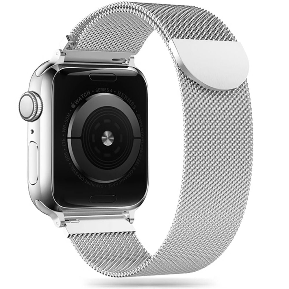 PASEK TECH-PROTECT MILANESEBAND APPLE WATCH 6 / 7 / 8 / 9 / 10 / SE (40 / 41 / 42 MM) SREBRNY
