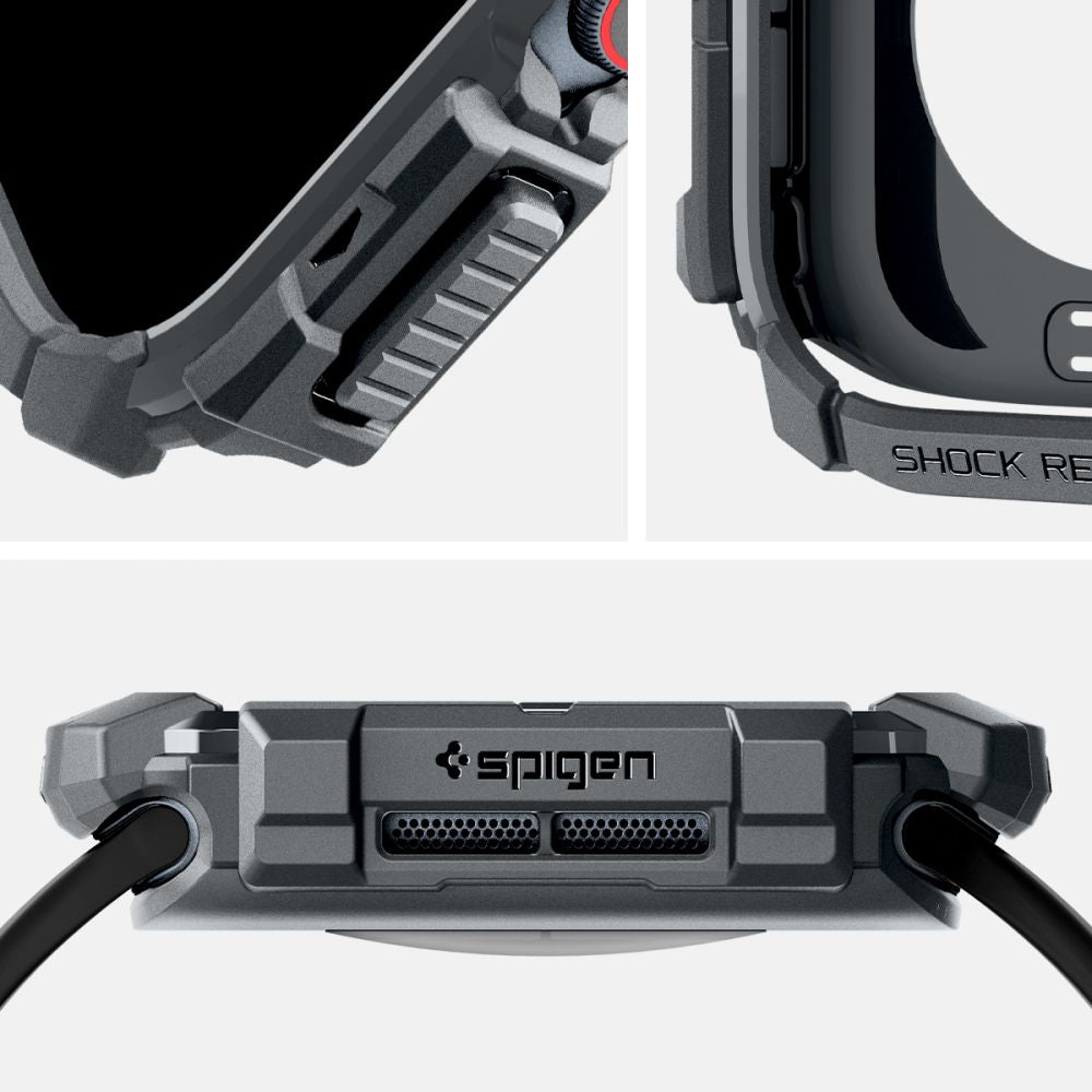 ETUI NAKŁADKA SPIGEN RUGGED ARMOR APPLE WATCH 10 (46 MM) DARK GREY SZARE
