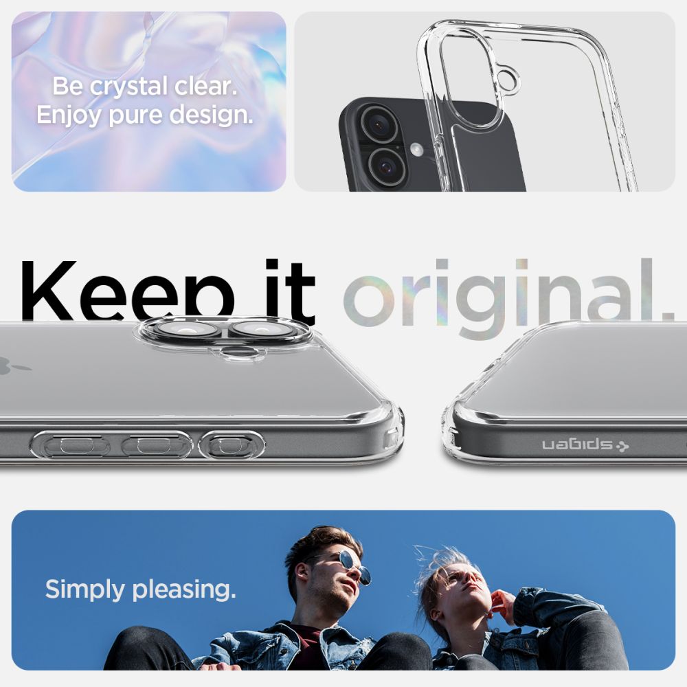 ETUI SPIGEN ULTRA HYBRID IPHONE 16 PLUS CRYSTAL CLEAR TRANSPARETNE