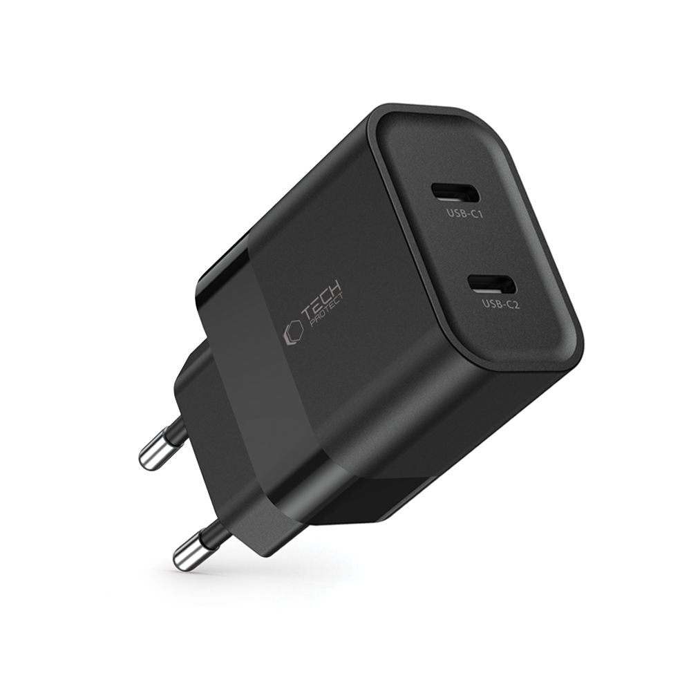 ŁADOWARKA SIECIOWA TECH-PROTECT C20W 2-PORT NETWORK CHARGER PD20W CZARNA