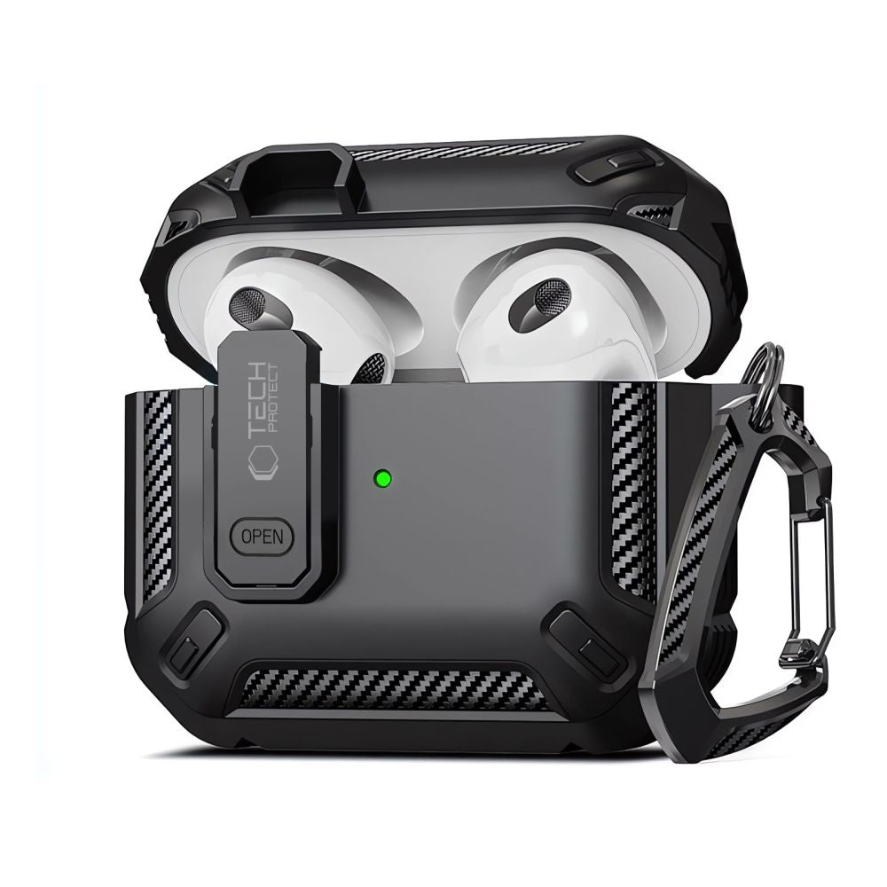 ETUI NA SŁUCHAWKI TECH-PROTECT X-CARBO APPLE AIRPODS PRO 1 / 2 CZARNE