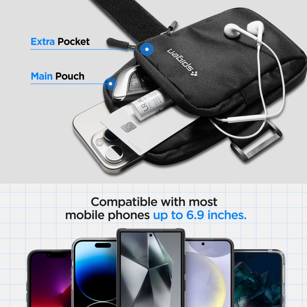 ETUI NA RAMIĘ  DO BIEGANIA SPIGEN A702 DYNAMIC SHIELD ARMBAND CZARNE