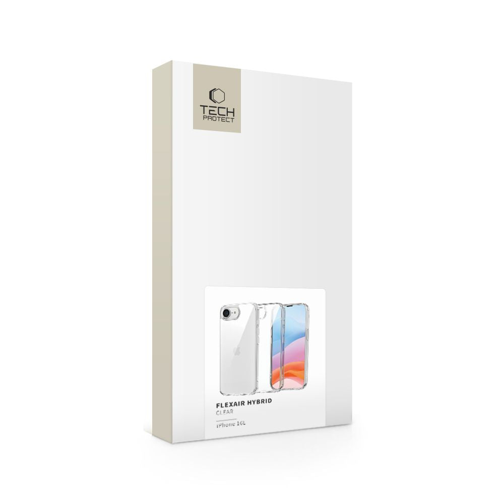 ETUI TECH-PROTECT FLEXAIR HYBRID IPHONE 16E CLEAR TRANSPARETNE