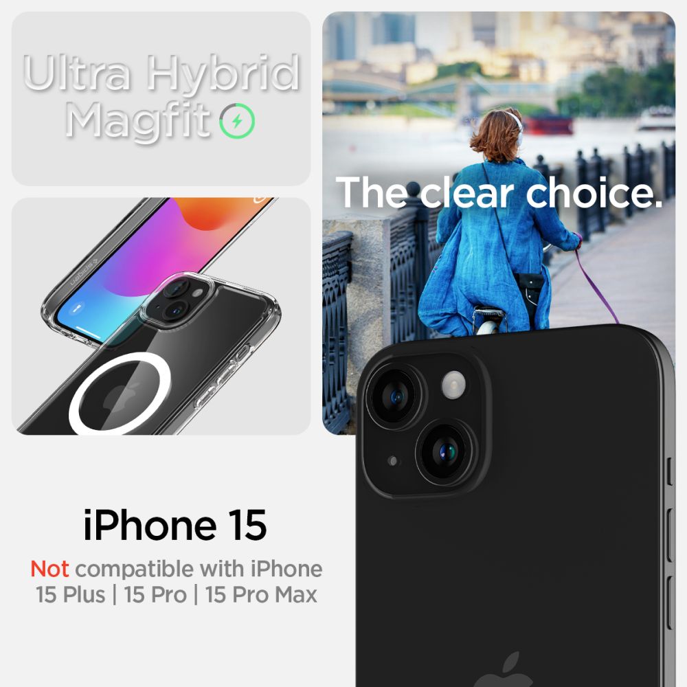 ETUI SPIGEN ULTRA HYBRID MAG MAGSAFE IPHONE 15 BIAŁE
