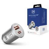 ŁADOWARKA SAMOCHODOWA 3MK HYPER 45W PD QC PPS USB 1A1C SILVER SREBRNA