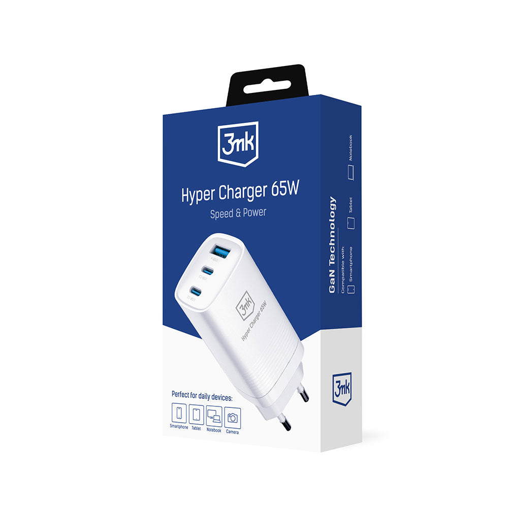 ŁADOWARKA SIECIOWA 3MK HYPER CHARGER 65W BIAŁA