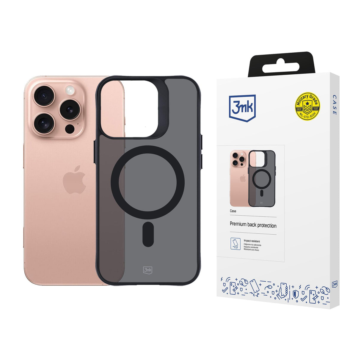 ETUI APPLE IPHONE 16 PRO - 3MK SMOKE MAGCASE