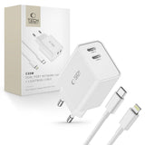ŁADOWARKA SIECIOWA TECH-PROTECT C35W 2-PORT NETWORK CHARGER PD35W + LIGHTNING KABEL BIAŁA