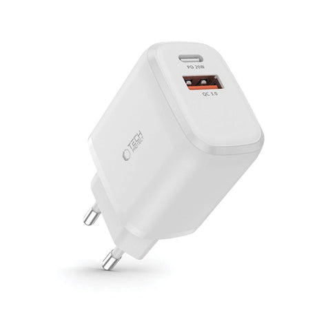 ŁADOWARKA SIECIOWA TECH-PROTECT C20W 2-PORT NETWORK CHARGER PD20W/QC3.0 BIAŁA
