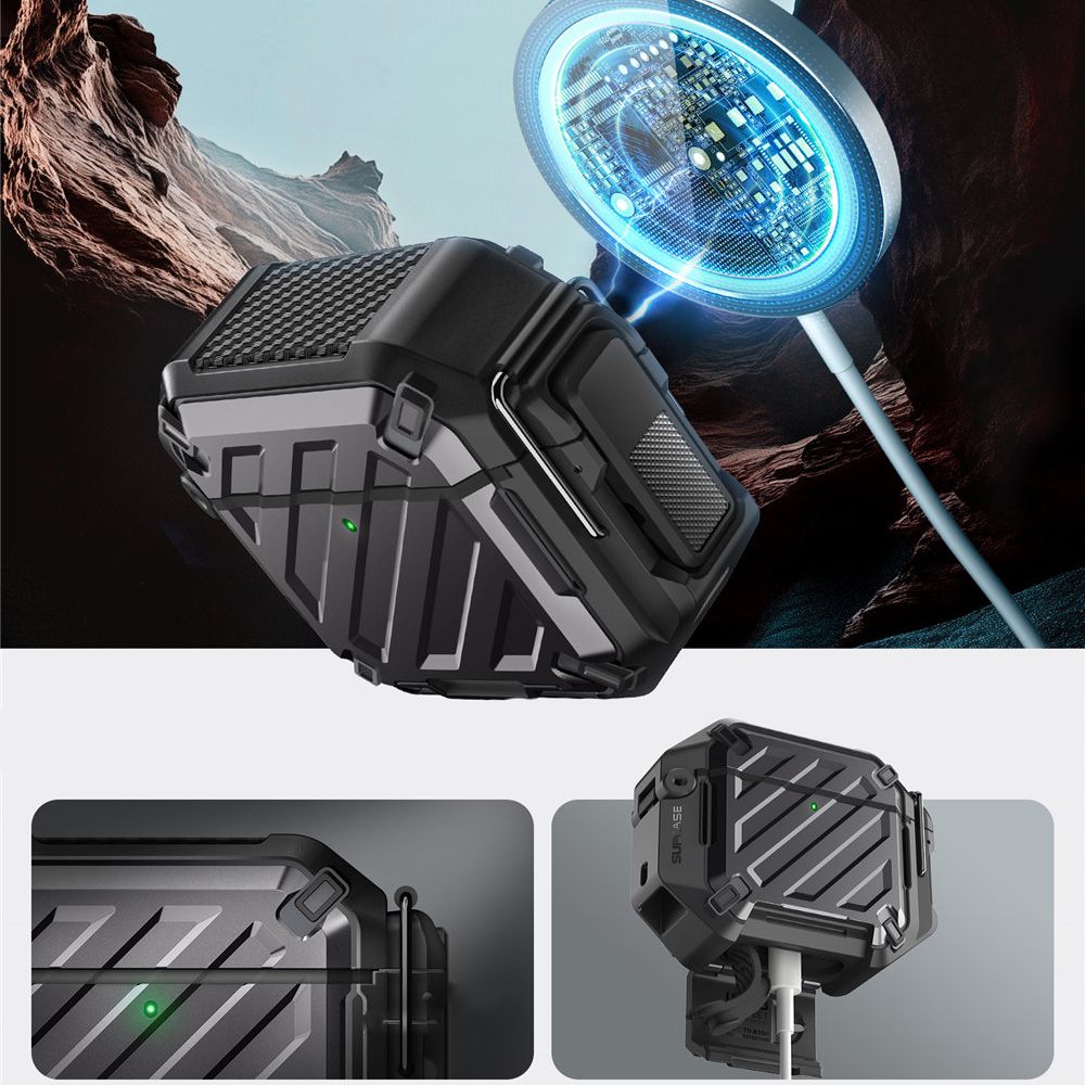 ETUI NA SŁUCHAWKI SUPCASE UNICORN BEETLE PRO APPLE AIRPODS 4 CZARNE