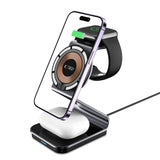 ŁADOWARKA INDUKCYJNA 3W1 TECH-PROTECT QI15W-A29 3IN1 MAGNETIC MAGSAFE WIRELESS CHARGER CZARNA