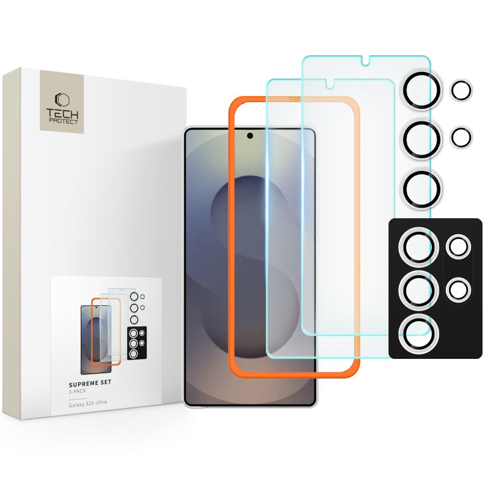 SZKŁO HARTOWANE TECH-PROTECT SUPREME SET 3-PACK SAMSUNG GALAXY S25 ULTRA CLEAR