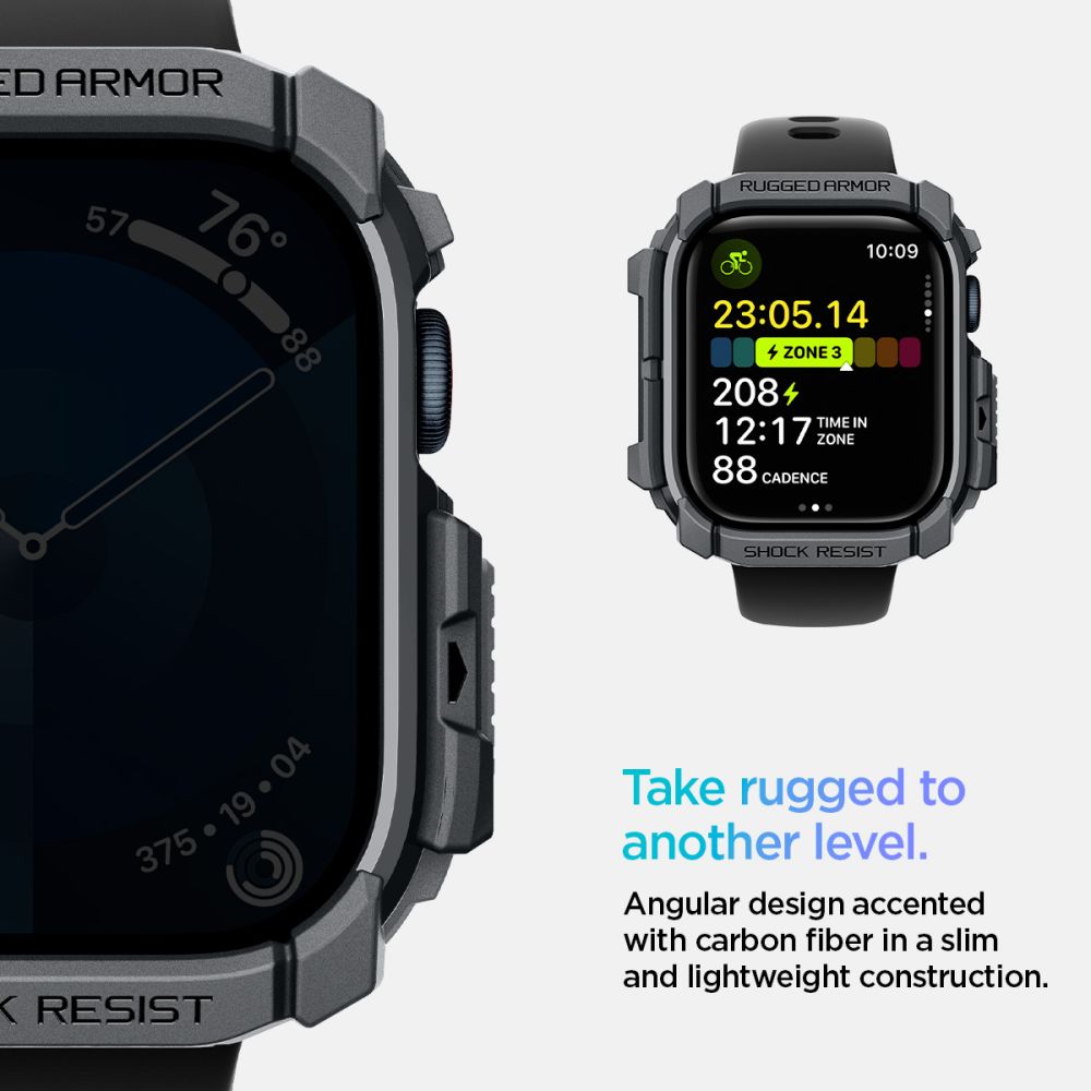 ETUI NAKŁADKA SPIGEN RUGGED ARMOR APPLE WATCH 10 (46 MM) DARK GREY SZARE