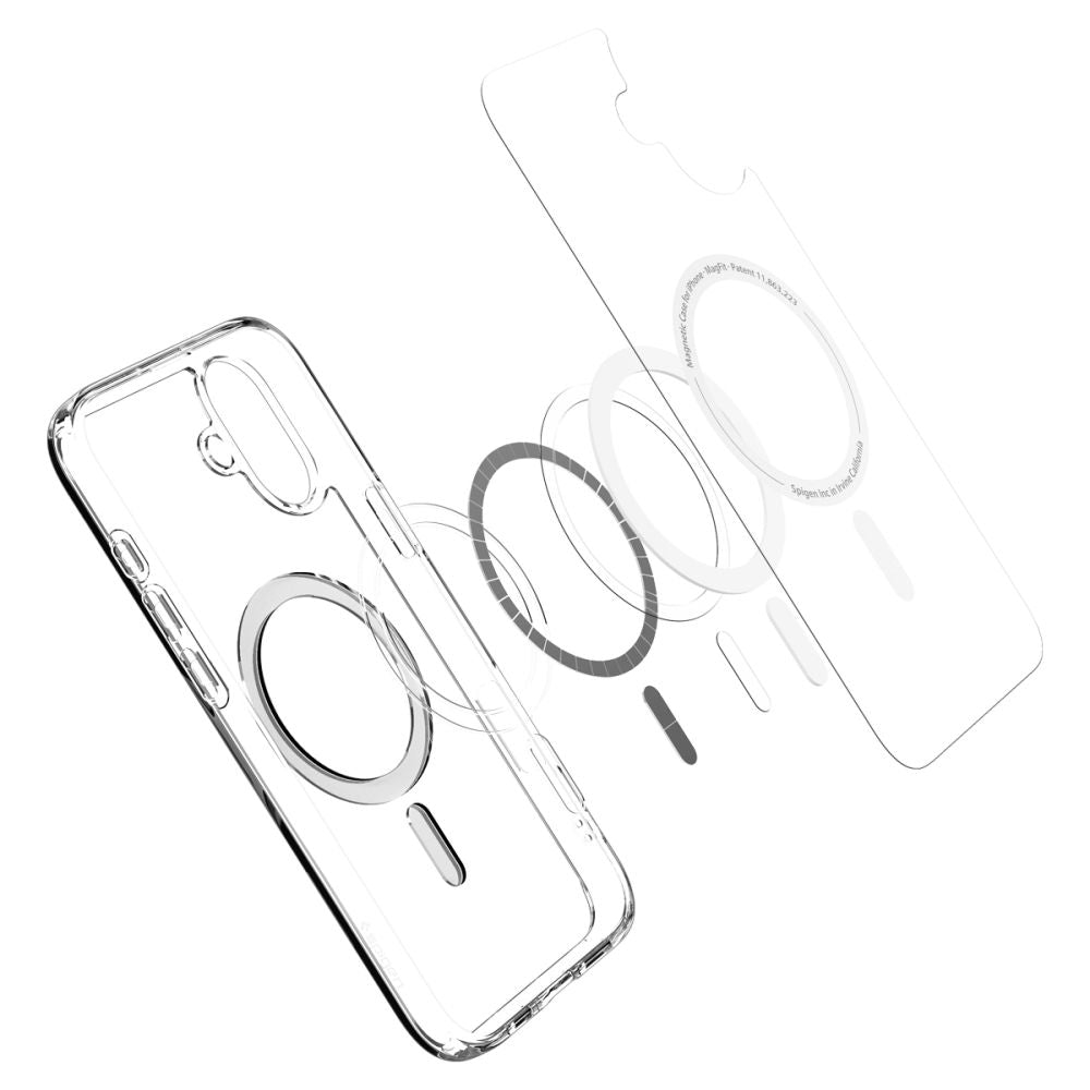 ETUI SPIGEN ULTRA HYBRID MAG MAGSAFE IPHONE 16 TRANSPARETNO BIAŁE