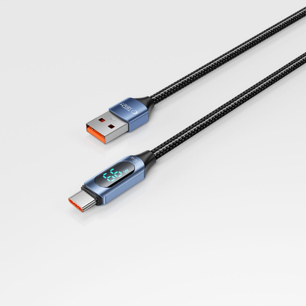 KABEL TECH-PROTECT ULTRABOOST LED TYPE-C CABLE 66W/6A 100CM NIEBIESKI
