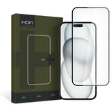 SZKŁO HARTOWANE HOFI GLASS PRO+ IPHONE 15 BLACK CZARNA RAMKA