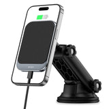 UCHWYT SAMOCHODOWY Z ŁADOWANIEM INDUKCYJNYM TECH-PROTECT MM15W-V2 MAGNETIC MAGSAFE DASHBOARD CAR MOUNT WIRELESS CHARGER 15W CZARNY