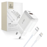 ŁADOWARKA SIECIOWA TECH-PROTECT C20W 2-PORT NETWORK CHARGER PD20W/QC3.0 + LIGHTNING KABEL BIAŁA