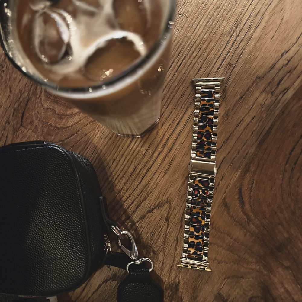 PASEK TECH-PROTECT MODERN APPLE WATCH 6 / 7 / 8 / 9 / 10 / SE (40 / 41 / 42 MM) LEOPARD ZŁOTY