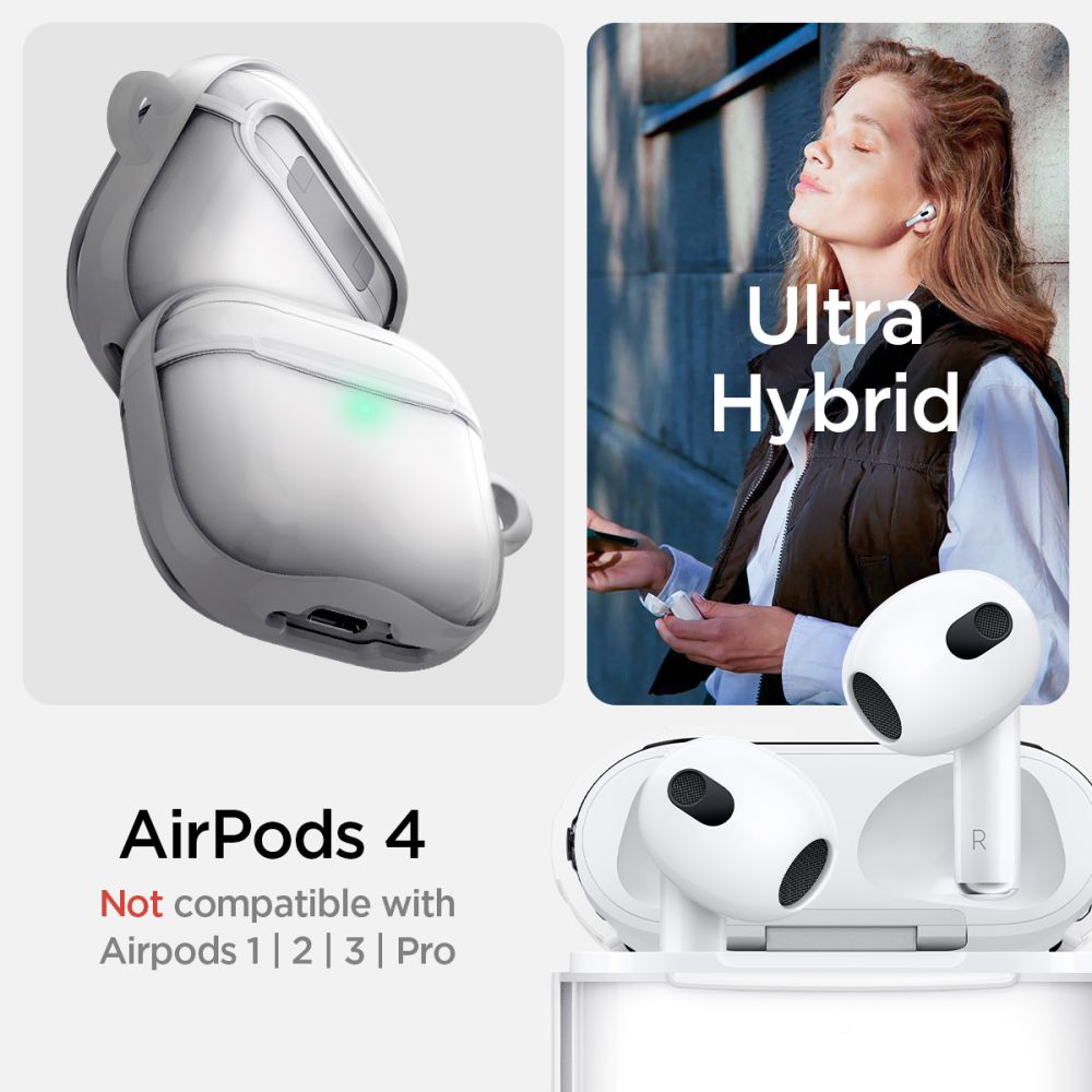 ETUI NA SŁUCHAWKI SPIGEN ULTRA HYBRID APPLE AIRPODS 4 JET WHITE BIAŁE