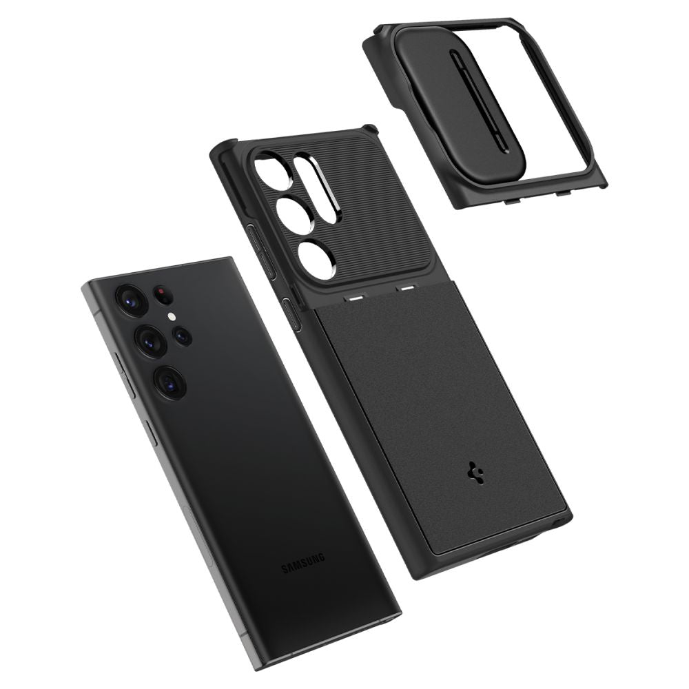 ETUI SPIGEN OPTIK ARMOR SAMSUNG GALAXY S23 ULTRA BLACK CZARNE