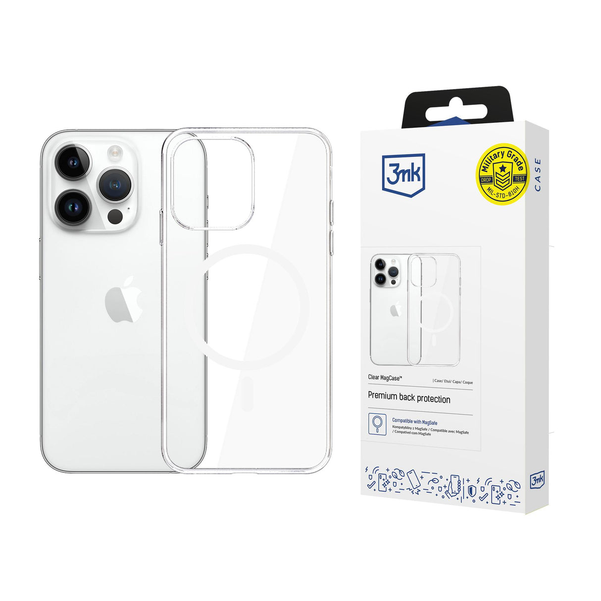 ETUI APPLE IPHONE 14 PRO MAX - 3MK CLEAR MAGCASE