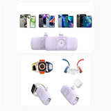 MINI POWERBANK WOZINSKY WF16-YCS 5000MAH 15W USB-C Z WBUDOWANYM KABLEM USB-C I ŁADOWARKĄ DO APPLE WATCH - FIOLETOWY