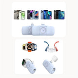 MINI POWERBANK WOZINSKY WF16-YCS 5000MAH 15W USB-C Z WBUDOWANYM KABLEM USB-C I ŁADOWARKĄ DO APPLE WATCH - NIEBIESKI