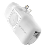 MINI POWERBANK WOZINSKY WF16-YLS 5000MAH 15W LIGHTNING Z WBUDOWANYM KABLEM USB-C I ŁADOWARKĄ DO APPLE WATCH - BIAŁY