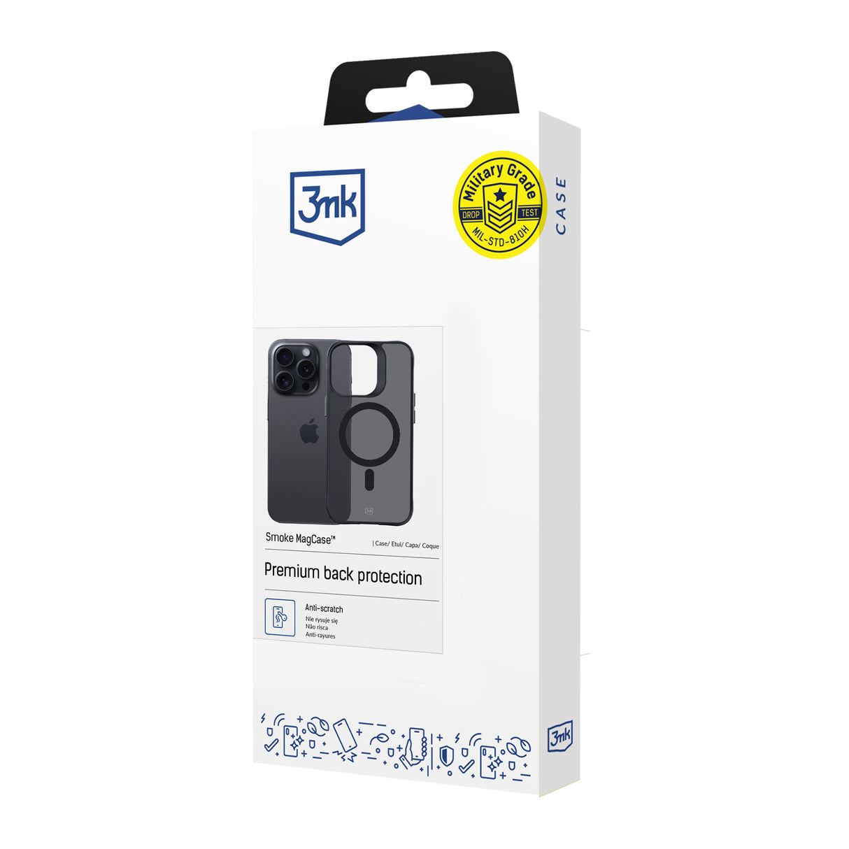 ETUI APPLE IPHONE 15 PRO - 3MK SMOKE MAGCASE