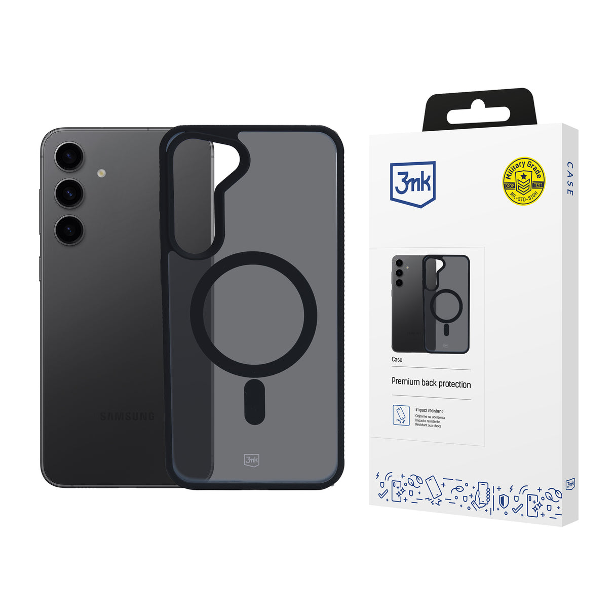 ETUI SAMSUNG GALAXY S24+ - 3MK SMOKE MAGCASE