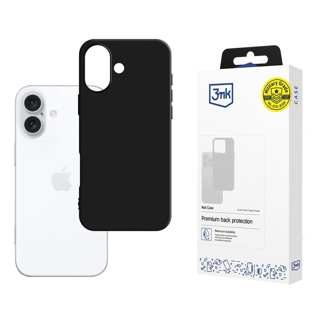 ETUI APPLE IPHONE 16 PLUS - 3MK MATT CASE CZARNE