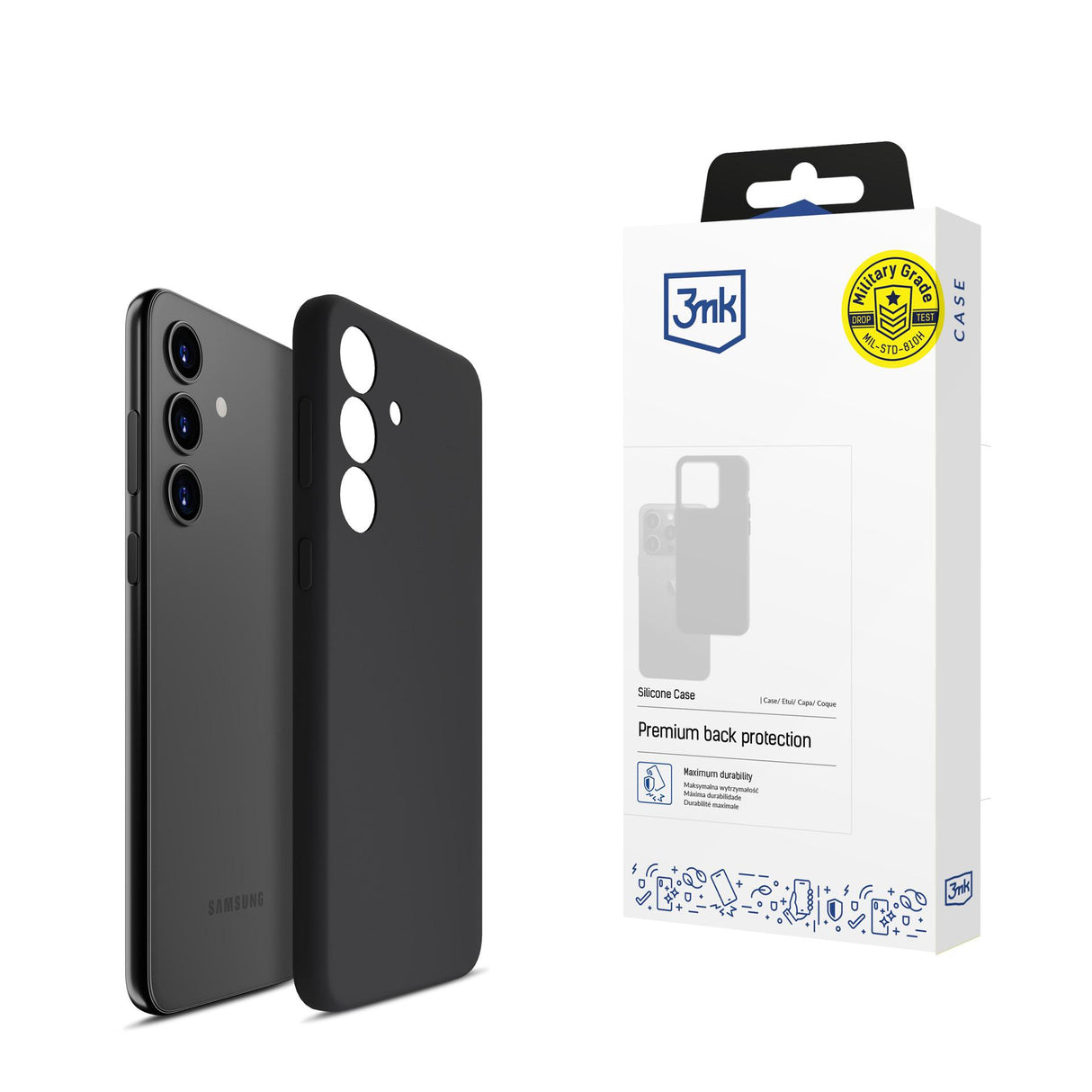 ETUI SAMSUNG GALAXY S24+ - 3MK SILICONE CASE CZARNE