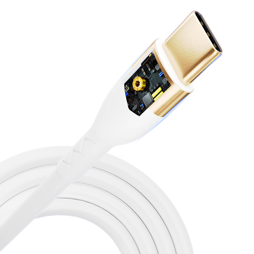 KABEL 3MK HYPER SILICONE CABLE USB C DO USB C 2M 100W WHITE BIAŁY