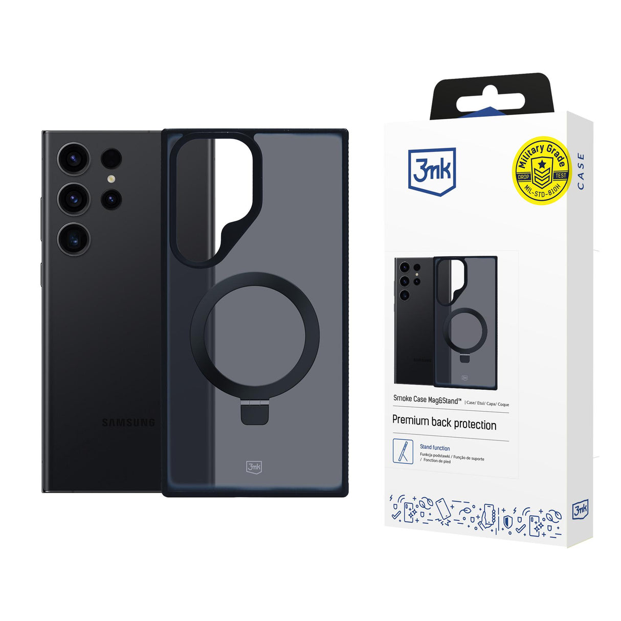 ETUI SAMSUNG GALAXY S24 ULTRA - 3MK SMOKE CASE MAG&STAND