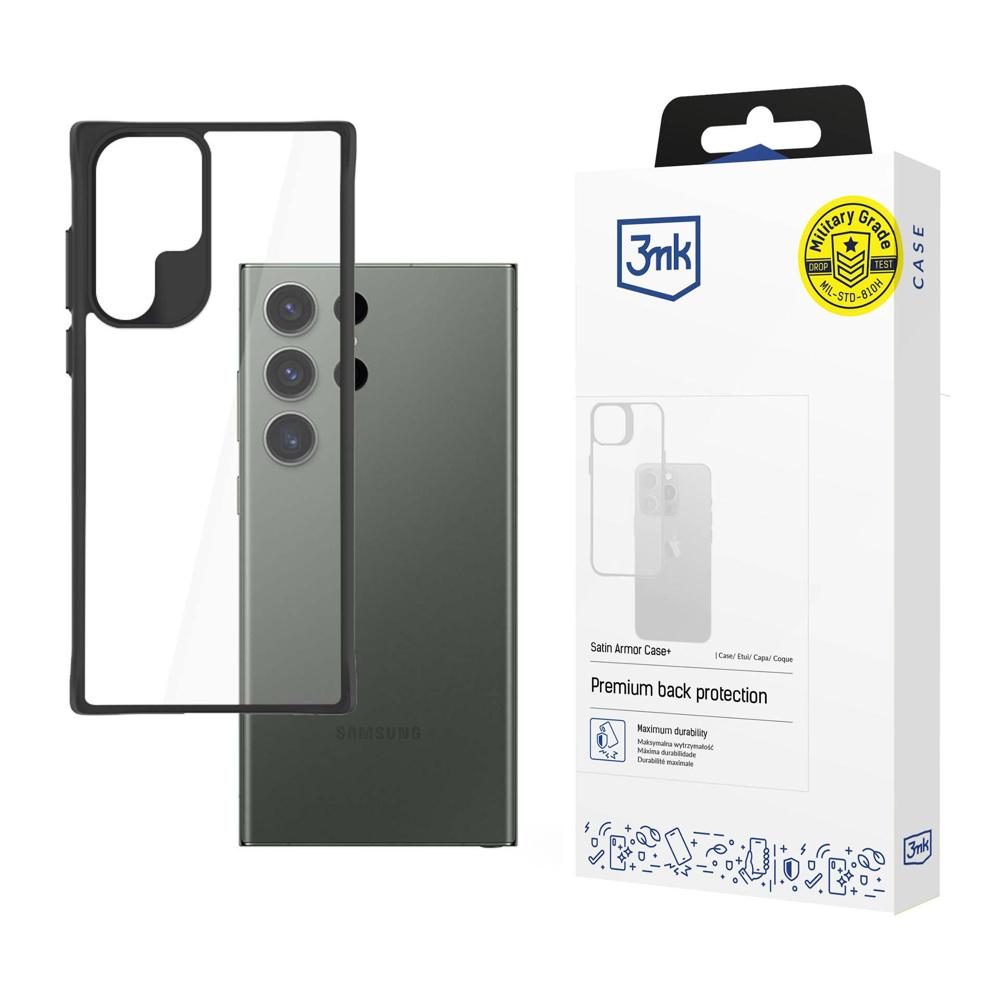 ETUI SAMSUNG GALAXY S23 ULTRA - 3MK SATIN ARMOR CASE+  CZARNE