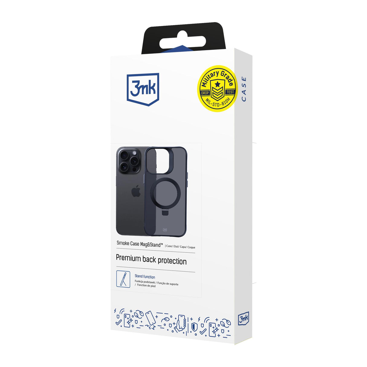 ETUI APPLE IPHONE 14 PRO MAX - 3MK SMOKE CASE MAG&STAND