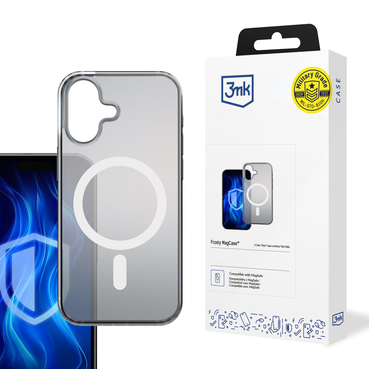 ETUI APPLE IPHONE 16 - 3MK FROSTY MAGCASE WHITE BIAŁE