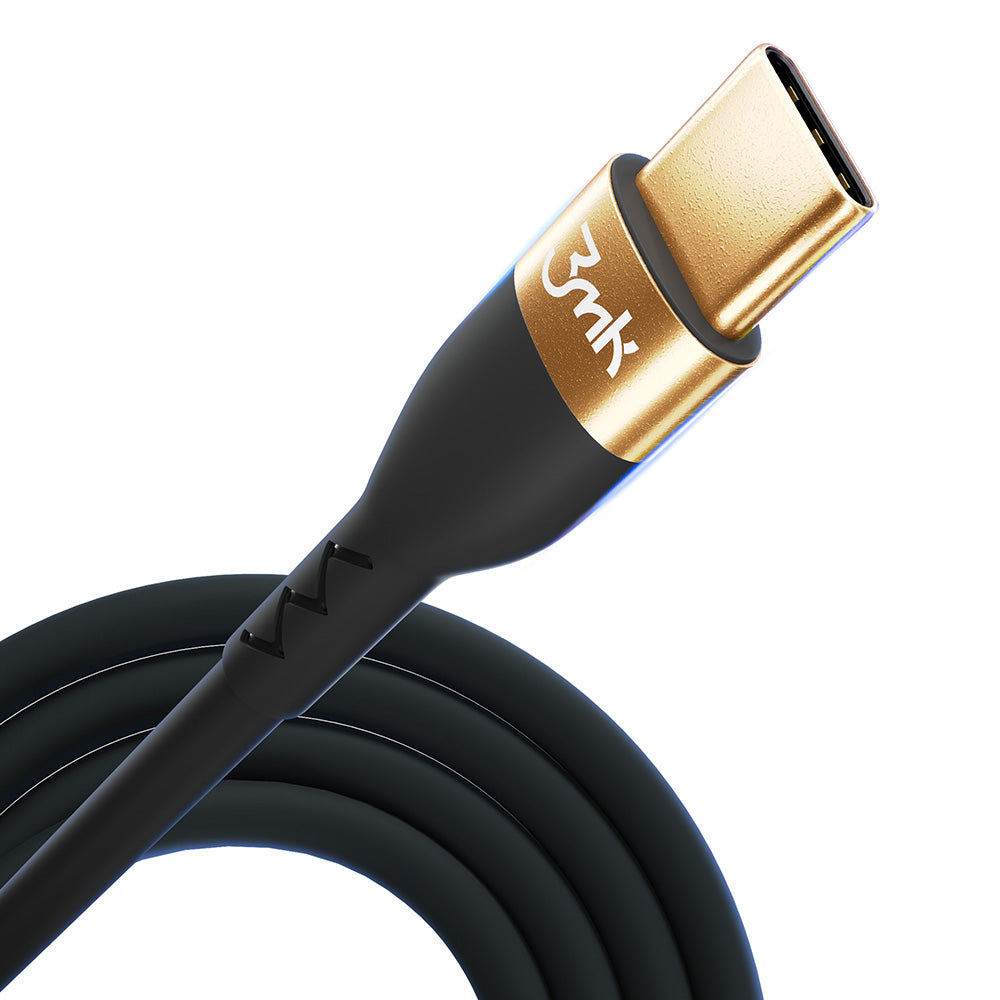KABEL 3MK HYPER SILICONE CABLE USB C DO USB C 2M 100W BLACK CZARNY