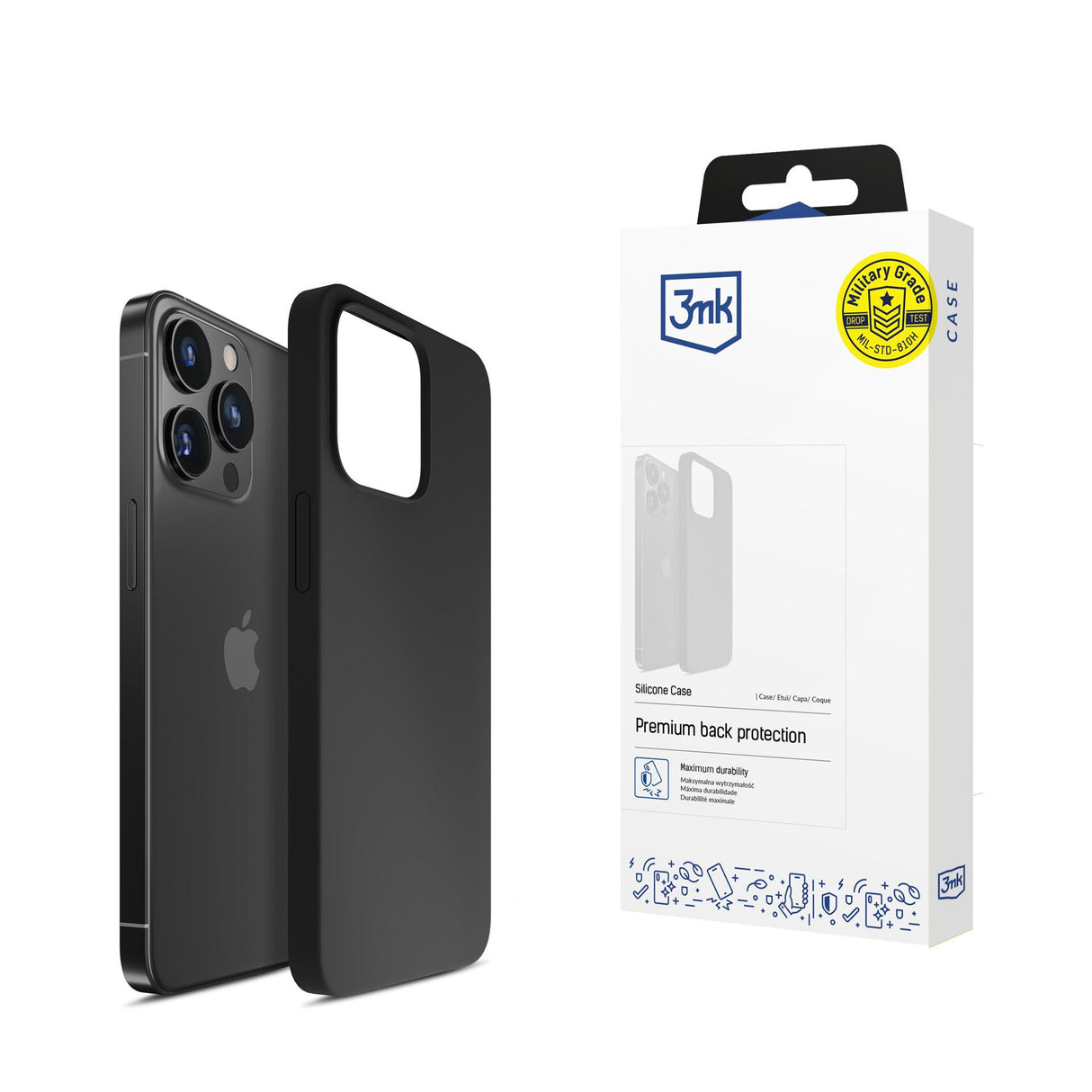 ETUI APPLE IPHONE 15 PRO MAX - 3MK SILICONE CASE CZARNE