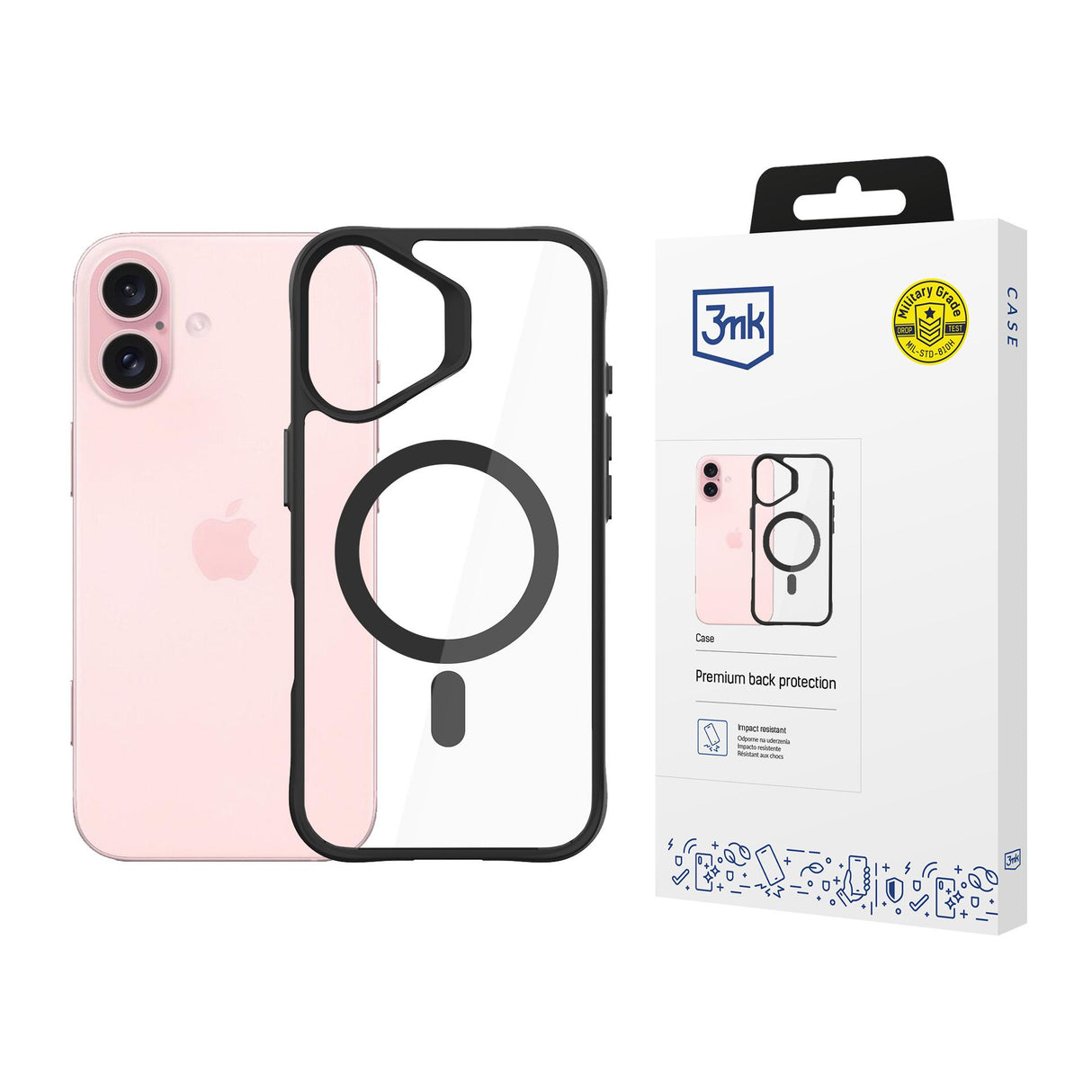 ETUI SAMSUNG S23 PLUS - 3MK SATIN ARMOR MAGCASE CZARNE